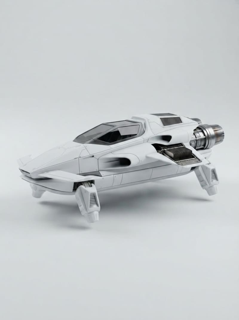 Futuristic White Racecar (3)