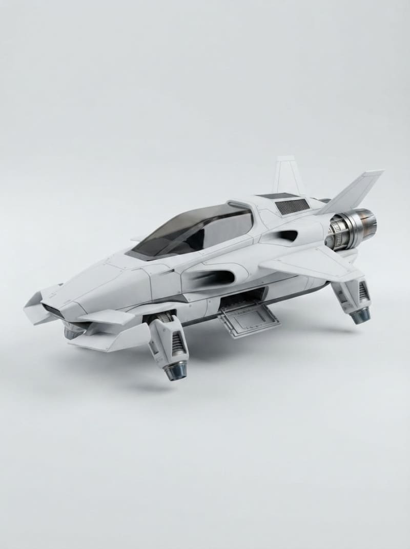 Futuristic White Racecar (2)