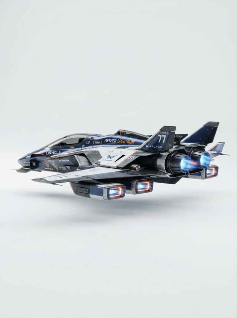 Futuristic Hypercar Racing Aircraft