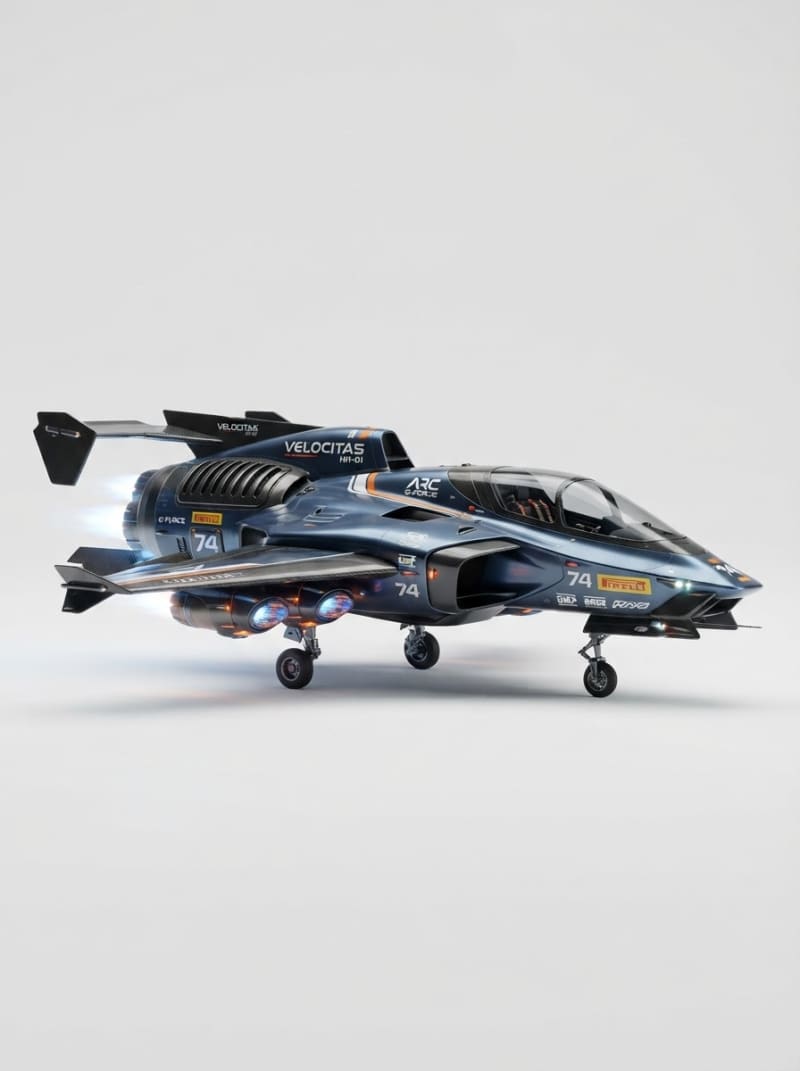 Futuristic Hypercar Racing Aircraft (2)