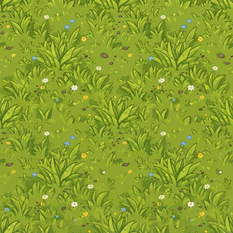 Image: Seamless tileable texture of stylized cartoon gras