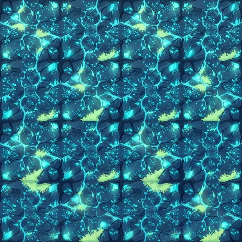 Image: Seamless tileable texture of a glowing crystal cav