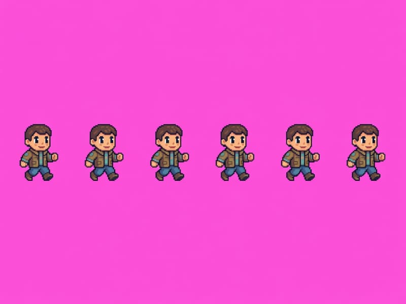 Player Survivor Top-Down Pixel Walk Cycle