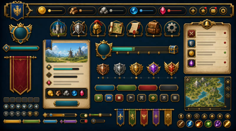 Interface e HUD — Reino Medieval