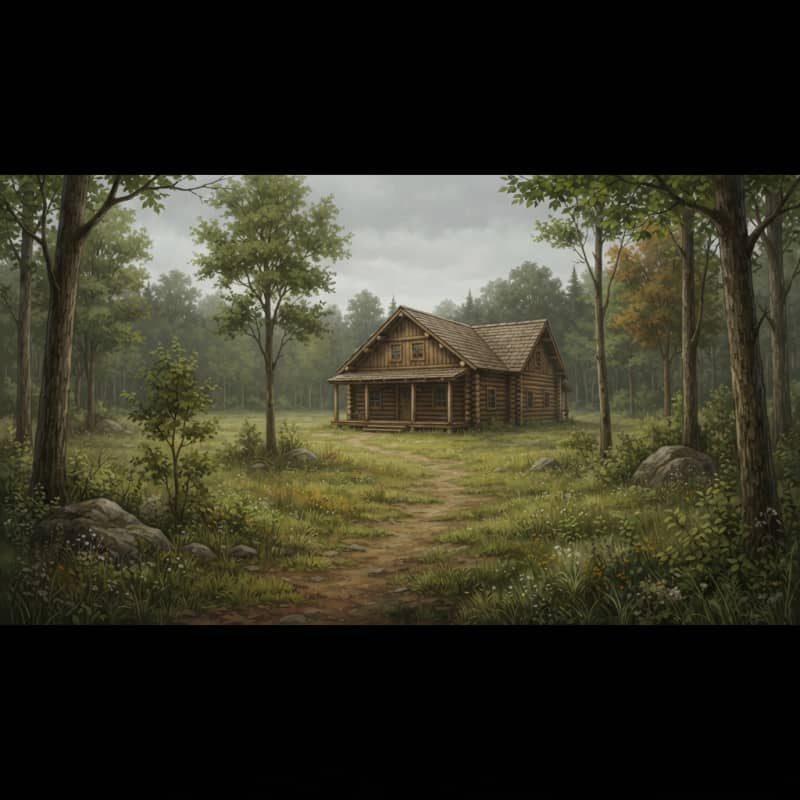 Rustic Forest Cabin Clearing