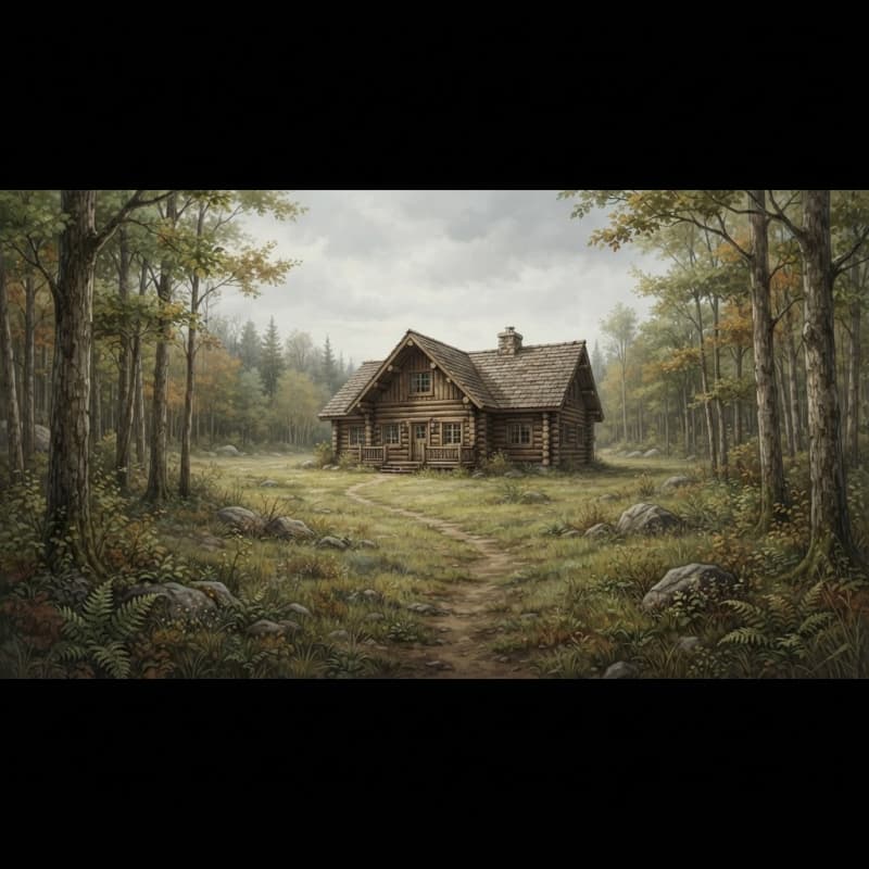Misty Forest Log Cabin