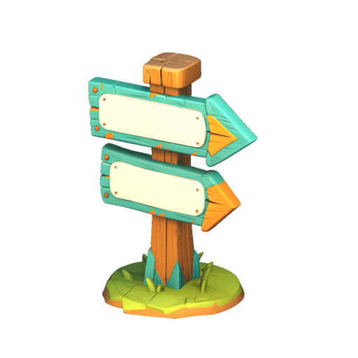 Stylized Adventure Signpost