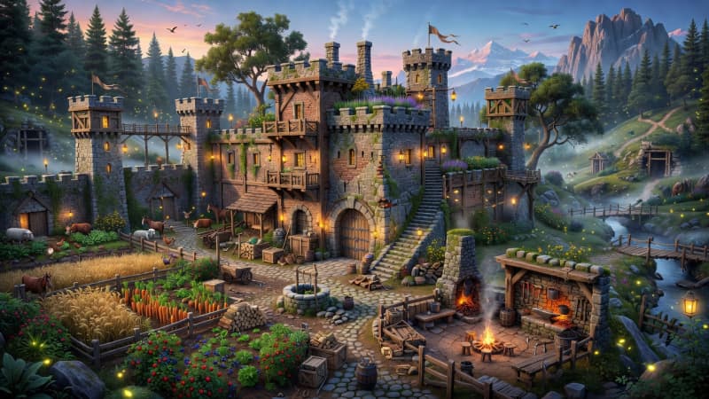 Cozy Survival Castle Valley