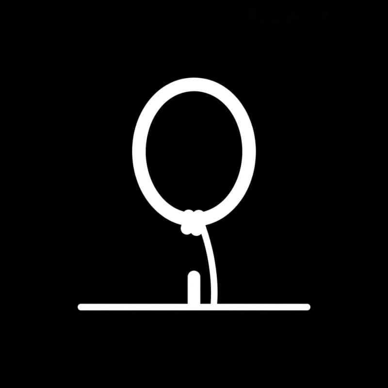 Image: a simple rope snare trap: a round noose loop of co