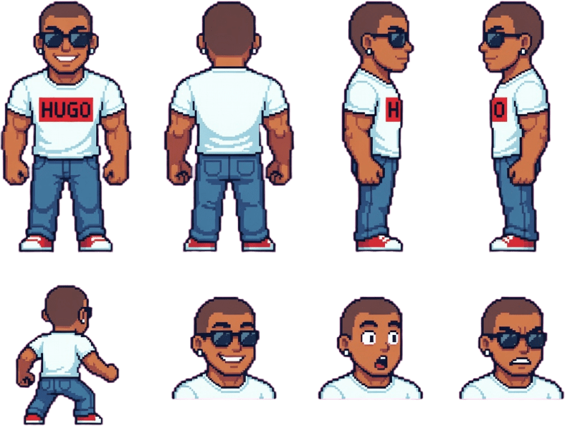Math Quest — Júnior Pixel Character Sheet