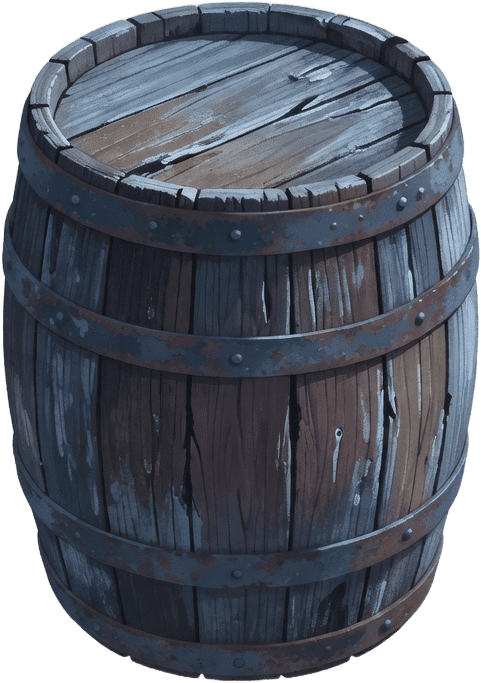 Dead Letters Prop - Wooden Barrel
