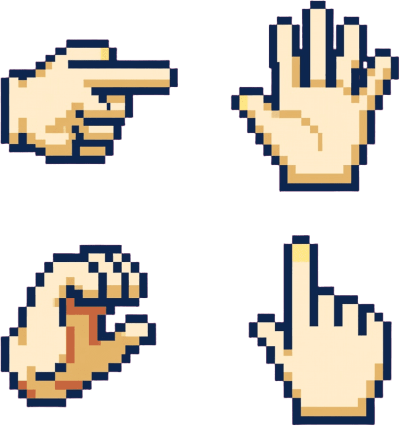 Pixel Hand Cursor Set (3 / 4)