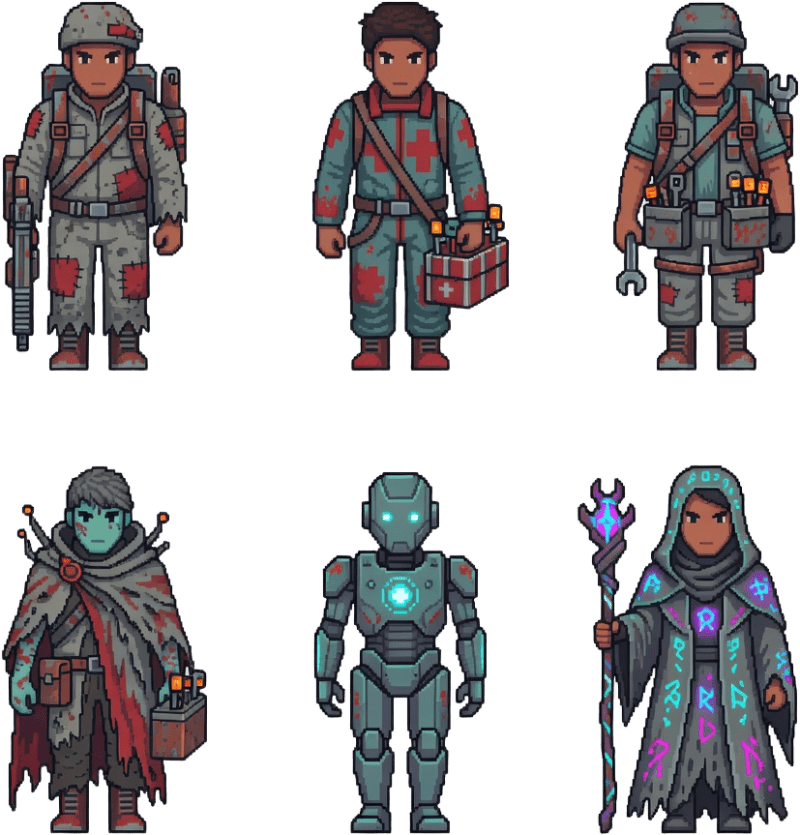 Colonos Top-Down Pixel Art