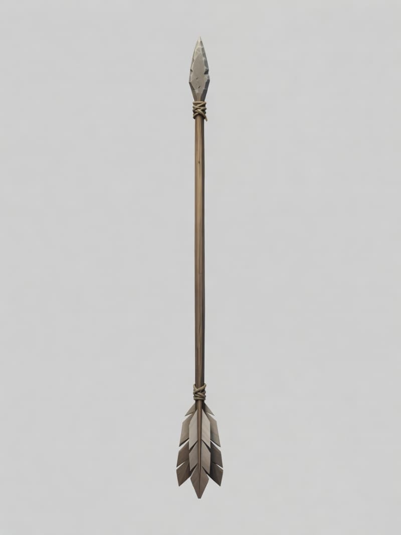 Flint Tipped Arrow with Fletching - Reference