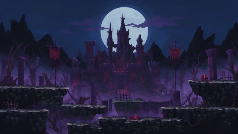 Skull Attack Cursed Fortress Background