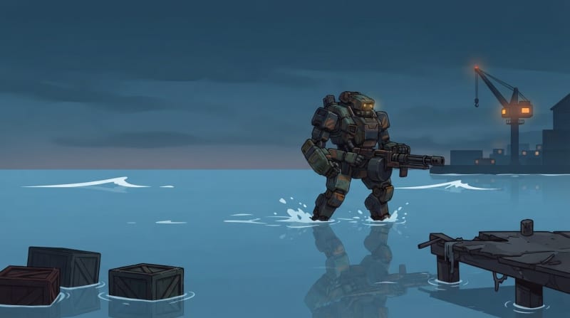 In the water