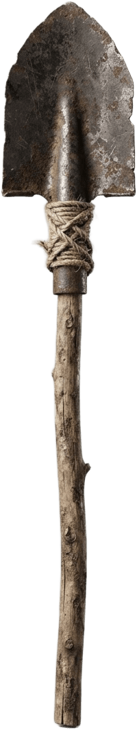 Post-apocalyptic shovel - pipe and branch