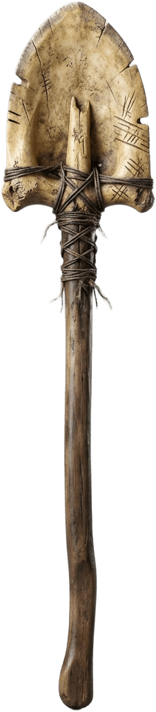Post-apocalyptic shovel - bone and driftwood
