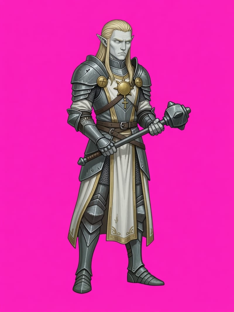 Elf Cleric Male - Battle Figure