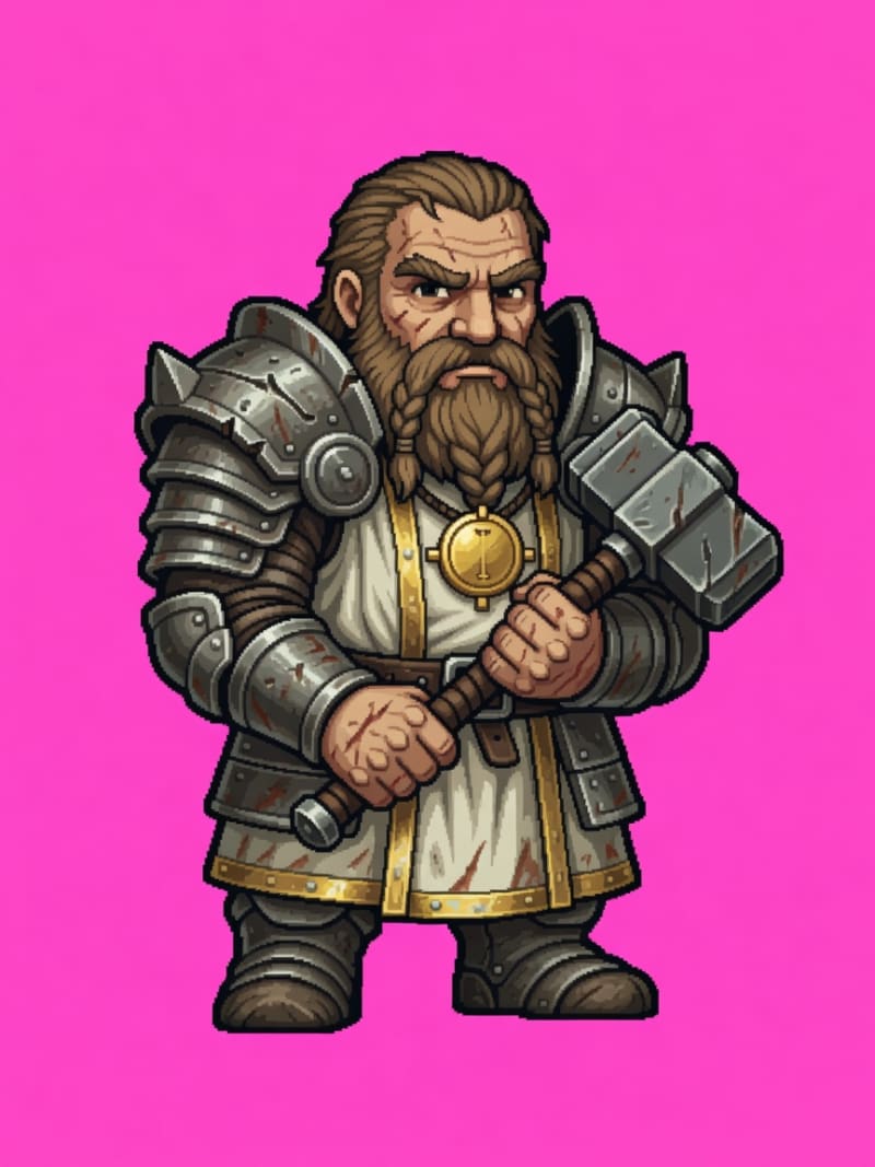 Dwarf Cleric Male - Battle Figure