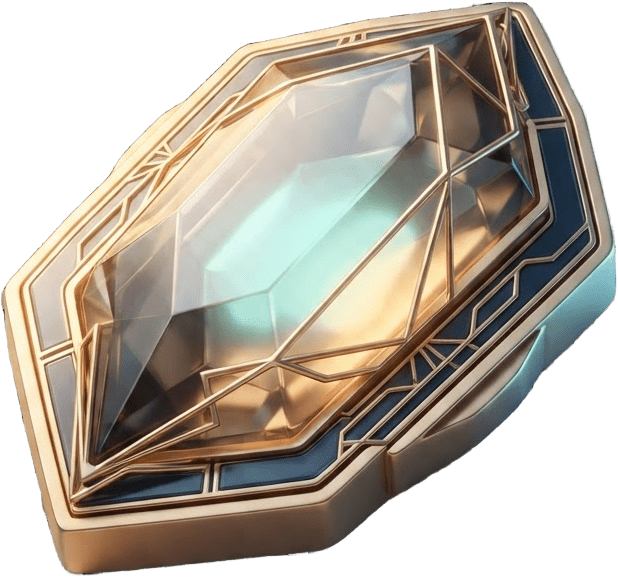 Image: a polished faceted crystal, AI memory crystal piec