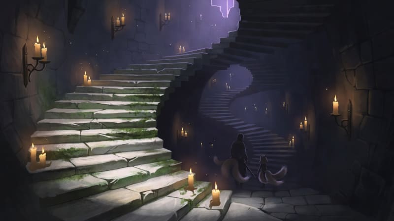 Dungeon Diving Title Key Art