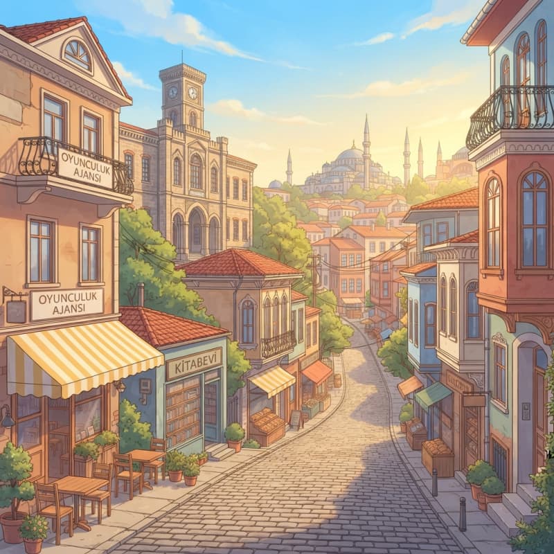 Image: Bright cheerful anime visual novel background pain