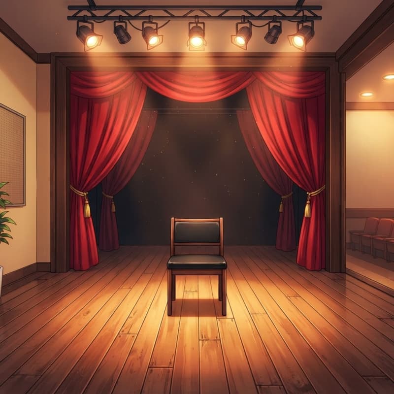 Image: Anime visual novel background art of an acting age