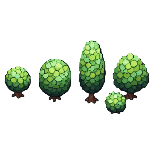 Isometric Pixel Bush Sprites