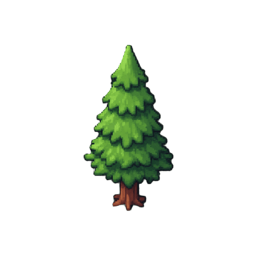 Cartoon Pixel Pine Trees