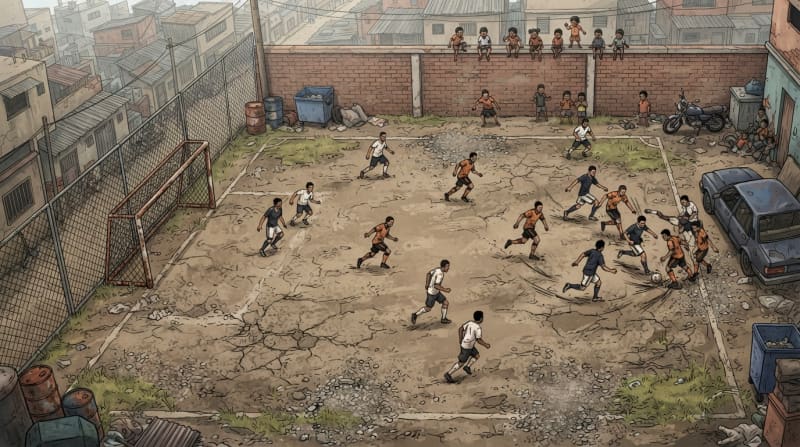 Cracked dirt pitch
