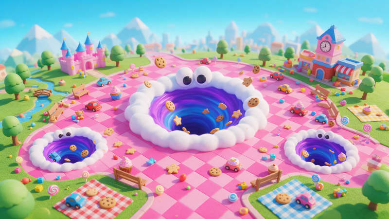 Image: Wide store key art for a cheerful party game seen 