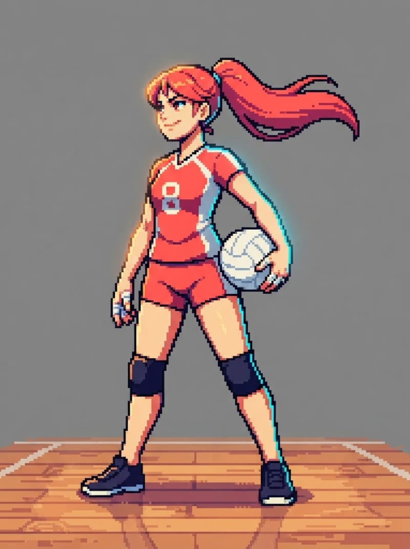 A red-ponytail power spiker