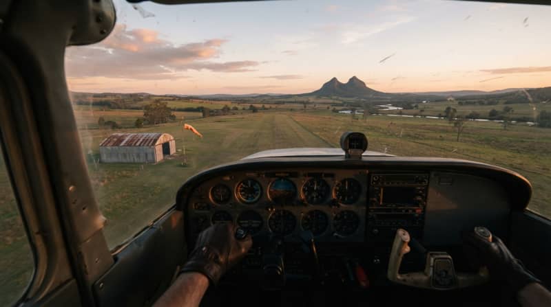 Take off from grass