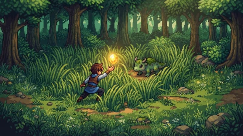 Catch a wild creature in tall grass