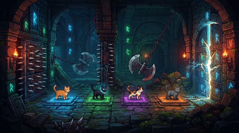 Solve a trap-filled puzzle room