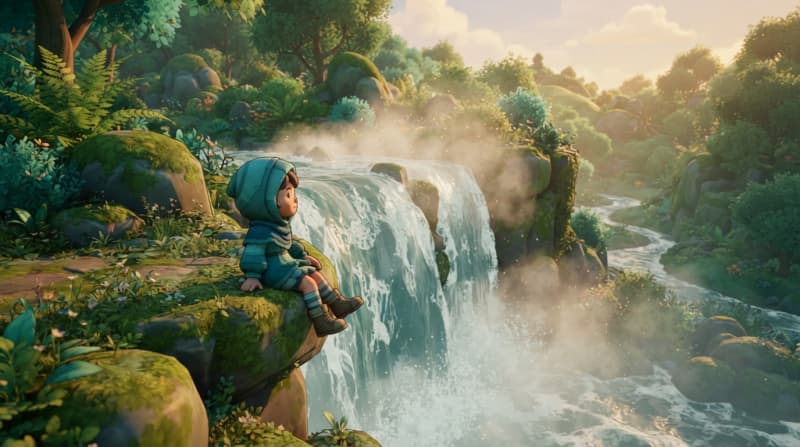 Float and rest by waterfalls