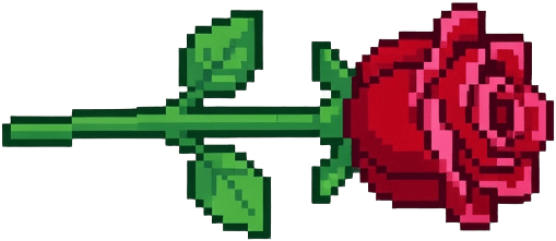 Rosa roja proyectil (pixel art)