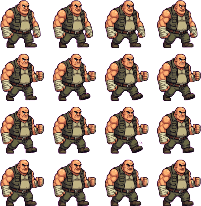 Bruto - locomocion (pixel art 16 bits)