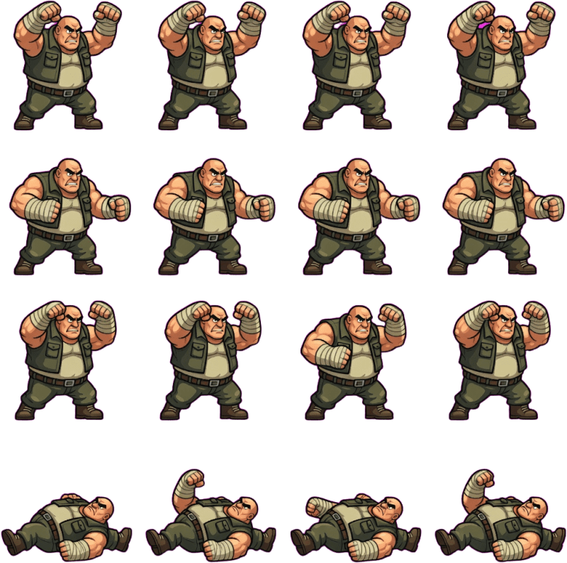 Bruto - combate (pixel art 16 bits)