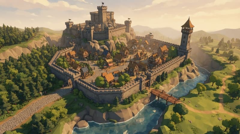 The Castle and Walled Town
