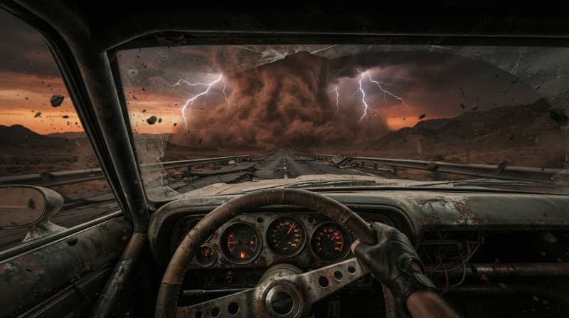 Ride through a dying storm wall