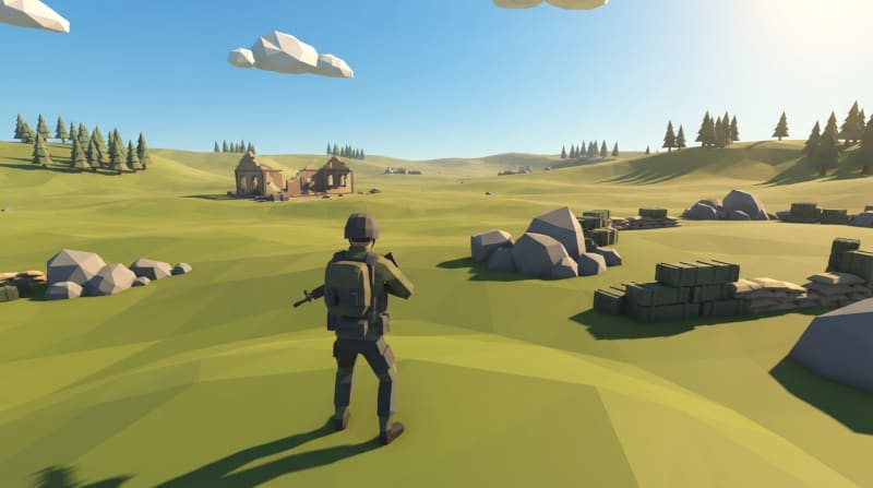 Rolling grassy battlefield