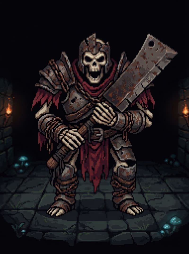 Undead knight in cracked armor