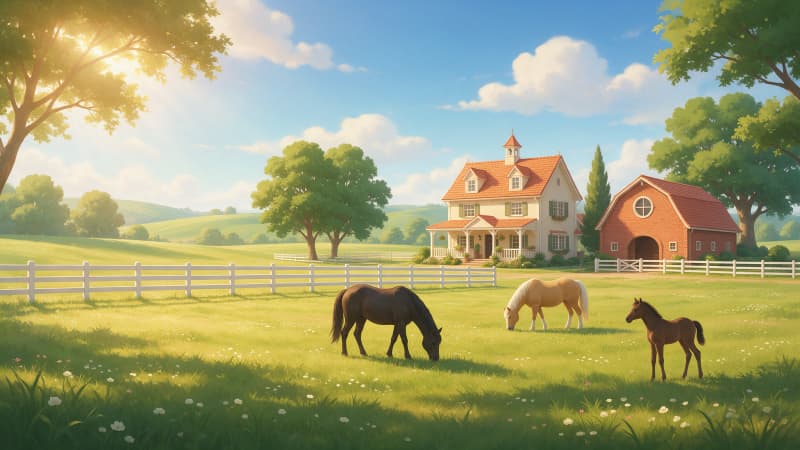 Horse Ranch Menu Backdrop