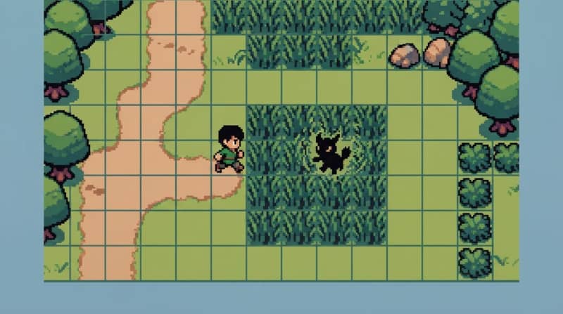 Catch wild creatures in tall grass