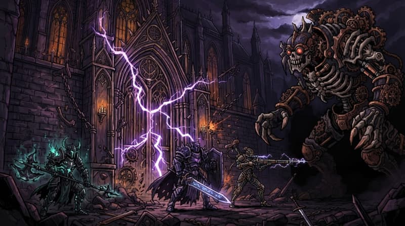 Hold the cathedral gate against the boss