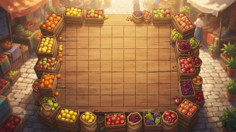 A sunny outdoor market stall