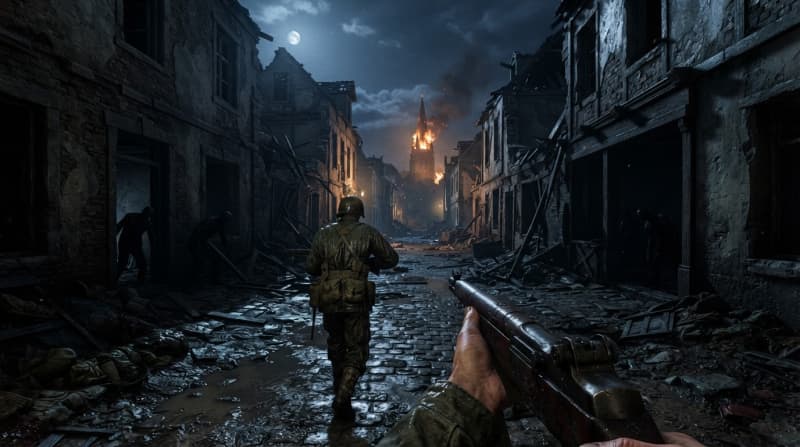 Bombed European village