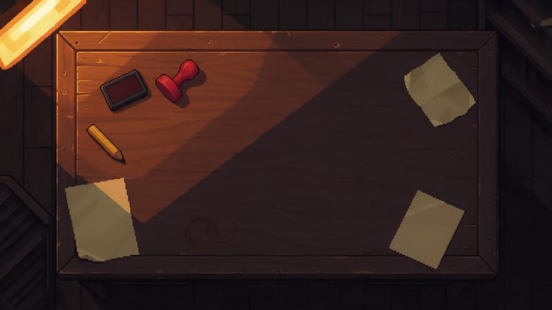 Image: Pixel art game background, top-down view of a dark